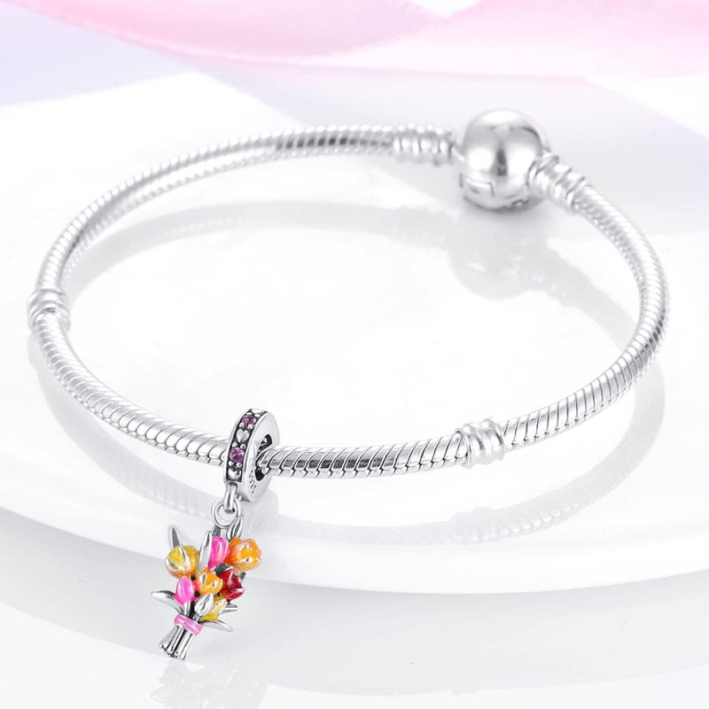 MULA 925 Sterling Silver Charms for Bracelets and Necklaces Family Letters Dangle Pendants Airplane Travel Beads Family Tree Jewelry Charms for Women - Image 1